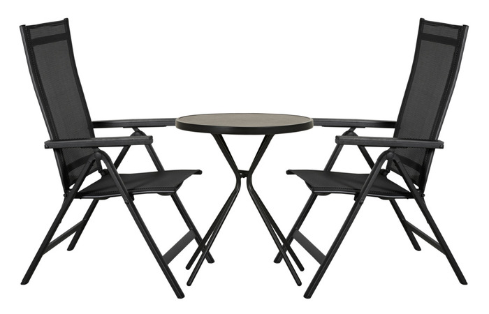 Cafébord Monaco Svart/Grå Ø60 cm Sunlife